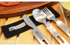 FIRE BANK 収納カトラリ『スフォーナ』3本セット スプーン フォーク ナイフ キャンプ バーベキュー BBQ ソロキャンプ  アウトドア 登山 人気 厳選 袋井市