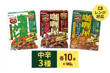 ハウス食品 カリー屋 カレー 中辛 3種 各10箱セット 保存 便利 料理 簡単 レンジ レンチン スパイス ビーフ キーマ デミグラス 人気 厳選  