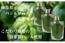 温室野菜 sano 生バジルソース３本セット