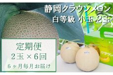【6か月定期便】クラウンメロン【並(白等級)】小玉(1.1kg前後)2玉入り