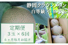 【6か月定期便】クラウンメロン【並(白等級)】小玉(1.1kg前後)3玉入り