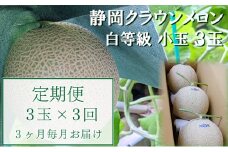 【3か月定期便】クラウンメロン【並(白等級)】小玉(1.1kg前後)3玉入り