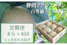 【6か月定期便】クラウンメロン【並(白等級)】小玉(1.1kg前後)6玉入り