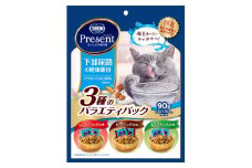 《ペットフード》日本ペットフード コンボプレゼント キャットおやつ 下部尿路の健康維持 3種のバラエティパック 90g(小分け30袋入り)×15袋(ケース)
