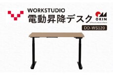 WORKSTUDIO 電動昇降デスク  DD-WS120NLB バルバーニ リモートワーク 在宅 テレワーク パソコンデスク 電動 昇降 OKIN ワークデスク 収納 書斎 静岡 袋井市