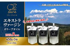 高級イタリア産 エキストラ・ヴァージン・オリーブオイル 450g×3個【2025年9月中旬より順次発送】調味料 油 オリーブ油 食用油 静岡県 袋井市