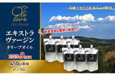 高級イタリア産 エキストラ・ヴァージン・オリーブオイル 450g×6個【2025年9月中旬より順次発送】調味料 油 オリーブ油 食用油 静岡県 袋井市