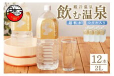 ＜観音温泉＞飲む温泉 観音温泉 2リットル(6本入) 2ケース　[温泉水 飲む温泉水 国産 水 2L 6本 2ケース 12本 超軟水 美容 健康 料理 シリカ 飲むシリカ ミネラルウォーター 常温保存 備蓄 保存水 静岡 伊豆 下田市 観音温泉]