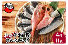 【小木曽商店】干物詰合せ【Bセット】　[干物 セット 金目鯛 アジ さば さんま 味醂干 詰め合わせ ギフト 無添加 魚 魚介類 おつまみ 4種 11枚 干物専門店 静岡 伊豆 下田]