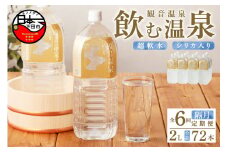 ＜観音温泉＞飲む温泉　観音温泉　2L(6本入)　2ケース　定期便　（1年間で6回） [水 2L 温泉水 飲む温泉水 国産 6本 2ケース 超軟水 美容 健康 料理 シリカ 飲むシリカ ミネラルウォーター 常温保存 備蓄 保存水 静岡 伊豆 下田市]