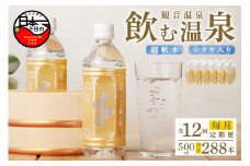 ＜観音温泉＞飲む温泉　観音温泉　500ml　(24本入)　1ケース　定期便　1年間　毎月 [水 500ml 温泉水 飲む温泉水 24本 1ケース 国産 超軟水 美容 健康 料理 シリカ 飲むシリカ ミネラルウォーター 常温保存 備蓄 保存水 静岡 伊豆 下田市]