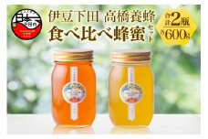 伊豆下田高橋養蜂　食べ比べ蜂蜜セット（600グラム瓶）