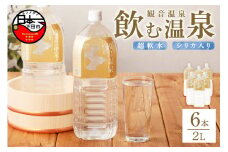 ＜観音温泉＞飲む温泉　観音温泉　2リットル(6本入)　1ケース　[温泉水 飲む温泉水 国産 水 2L 6本 1ケース 超軟水 美容 健康 料理 シリカ 飲むシリカ ミネラルウォーター 常温保存 備蓄 保存水 静岡 伊豆 下田市 観音温泉]