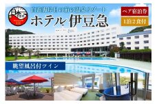 下田温泉　ホテル伊豆急　眺望風呂付ツイン　1泊2食付ペア宿泊券 [旅行 宿泊券 ペア 食事付き 温泉 オーシャンビュー 伊勢海老 鮑 金目鯛 白浜海岸 静岡 下田 伊豆]