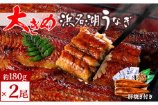 食品添加物不使用の浜名湖うなぎ　長蒲焼2尾(約180g×2)大きなうなぎで脂ノリノリです!肝焼き付き【1472429】