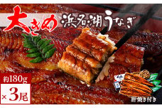 食品添加物不使用の浜名湖うなぎ　長蒲焼3尾(約180g×3)大きなうなぎで脂ノリノリです!肝焼き付き【1472434】