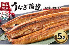 ＜浜名湖産＞うなぎ蒲焼き(真空パック)×5本　タレ・山椒付・お吸い物付【1398867】