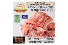湖西市産ブランド豚「ふじのくに夢ハーブ豚」味噌鍋用豚バラ肉(500g)と手作り味噌鍋つゆのセット【1497514】
