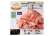 湖西市産ブランド豚「ふじのくに夢ハーブ豚」しゃぶしゃぶ用バラ肉(500g)と手作りポン酢のセット【1497515】