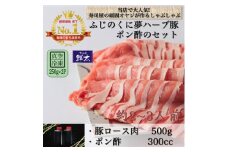 湖西市産ブランド豚「ふじのくに夢ハーブ豚」しゃぶしゃぶ用ロース肉(500g)と手作りポン酢のセット【1497516】