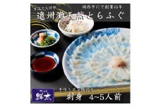 遠州灘天然とらふぐ刺身＜冷凍＞約4～5人前(手作りポン酢付き)【1471416】