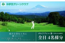 中伊豆グリーンクラブ ゴルフプレー 券 全日 4名様分  (冬季のみ お食事付)【 ゴルフコース ゴルフ場 利用券 プレー券 チケット 静岡県 伊豆市　静岡 】F-21