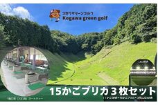 【コガワ グリーン ゴルフ】ゴルフ練習場 15かごプリカ3枚セット（１かご50球×15かごプリカ×3枚=2250球）ゴルフ 伊豆 修善寺 静岡 300ヤード 緑 オートティー 打ち放題 打ちっぱなし 年中無休 
