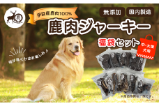 【中・大型犬用】鹿肉ジャーキー福袋セット / ジャーキー ペット 犬 いぬ イヌ 伊豆 DEER BASE しかまる ワンちゃん用 鹿肉 高タンパク 低カロリー 低脂肪 ペット フード 動物 犬 いぬ ドッグ 健康 エサ 乾物 ごはん ジビエ おやつ ご褒美 静岡 056-002