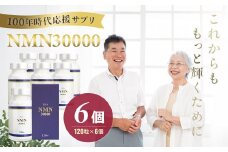 100年時代応援サプリNMN30000✕6個【エイジングケア 高純度 健康維持 毎日習慣 国内工場 緑黄色野菜ビタミンB3 NAD 美容 健康 カプセル 静岡 伊豆 RNA NMN nmn サプリ サプリメント 国内製造 高純度 耐酸性 カプセル タブレット 健康】24-002