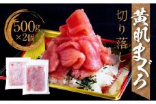 天然　黄肌まぐろ切り落し1kg (500g×2パック)　小分け パック  静岡県 御前崎    訳あり  マグロ 鮪 便利 刺身 食べやすい スライス 天然 赤身 新鮮 海鮮丼 寿司 魚 魚介類 海鮮 食品 お取り寄せ 冷凍  送料無料