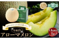 等級「山」アローマメロン　1.4kg以上　１個　静岡が世界に誇る最高級メロン　大玉