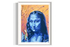 アクリル絵画 オーダー作品 F6(410mm×318mm)サイズ【絵画：似顔絵 / 額：ホワイト】