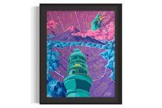 アクリル絵画 オーダー作品 F10(530mm×455mm)サイズ【絵画：御前崎の風景 / 額：ブラック】