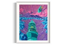 アクリル絵画 オーダー作品 F15(652mm×530mm)サイズ【絵画：御前崎の風景 / 額：ホワイト】