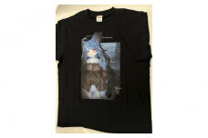 おまねこ転写プリントTシャツ　黒【Ｌサイズ】