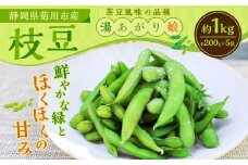 枝豆 湯あがり娘 約1kg （約200g×5袋） 【2025年6月下旬-7月下旬発送予定】｜ 野菜 豆 えだまめ おつまみ おやつ 旬 旬の野菜 旬の食材 国産 小分け 個包装 静岡 静岡県産 静岡県 菊川市