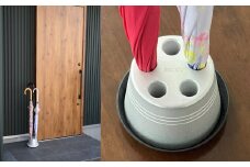 【受皿：テラコッタ】コンパクト 傘立て （名入れ・飾り文字） 傘 カサ 傘立 アルミ製 かさたて かさ立て 傘たて 名入れ ロゴ 受け皿 シンプル 倒れにくい カフェ サロン 高級感 安定感 業務用 家庭用 静岡 菊川市