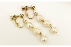 本真珠の3粒 イヤリング【規格外 本真珠 使用】 真珠 しんじゅ パール アクセサリー