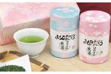 お父さん お母さん ありがとう 桜缶入 深蒸し特上煎茶 80g×2缶 セット 計160g ｜ お茶 茶 深蒸し茶 煎茶 缶入り ギフト プレゼント 八十八夜摘み 静岡県産 静岡県 菊川市