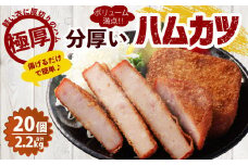 分厚いハムカツ 計約2.2kg 約110g×20個 ｜ ハムカツ ハムかつ ハム 厚切り 惣菜 冷凍