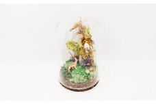 【さとリウム®】プリザーブド加工のテラリウム メルヘン（オスジカ） 1セット｜ テラリウム ガラスドーム 苔 こけ コケ 植物 鑑賞用 インテリア 水やり不要