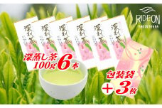 038-1 深蒸し茶 100g × 6本 摘みたて 包装袋セット お茶 日常 日用品 のし対応可 国産 産地直送 煎茶 茶 ドリンク 飲みもの お茶のミズイ園 静岡県 牧之原市