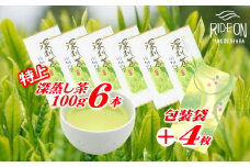 038-9 特上 深蒸し茶 100g × 6本 摘みたて お茶 日常 日用品 包装袋 セット ご褒美 贅沢 高級 国産 産地直送 お茶のミズイ園 静岡県 牧之原市