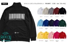 005-59 バーコードデザインスウェットスタンドジップジャケット（15色）ｓｉｚｅ：【ＸＳ～4ＸＬ】