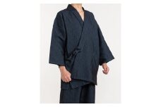 061-30　【鼠・LLサイズ】織り・縫製　地元遠州製　厚織刺子作務衣「青龍」