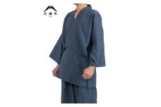 061-31　【紺・Mサイズ】静岡県認定ブランド「武襯衣」　網目織作務衣