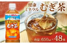 健康ミネラル むぎ茶 計48本 650mL × 24本 2ケース お届け カフェインゼロ 防災備蓄 茶 ペットボトル 飲料 伊藤園 ノンカフェイン 麦茶 静岡県 牧之原市