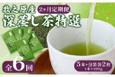 【2ヶ月毎定期便・6回発送】 深蒸し茶 特選 5本 + 包装 袋 2枚 深蒸し 茶 お茶 国産 美味しい 日用品 日常 静岡県 牧之原市