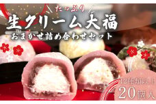 大福 生クリーム大福 20個 12種類以上 フルーツ 和菓子 いちご クリーム 生 冷凍 お茶 茶 ふく助 お菓子 お土産 贈答用 老舗 静岡県 牧之原市