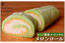 ケーキ メロンロール ロング 1本　【 ケーキ スイーツ ロールケーキ デザート メロン 人気 おすすめ 美味しい 温泉メロン 国産 ふるさと納税 果物 メロン ふるさと納税  】　<AW-2>